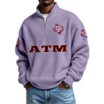 Texas A&M Aggies Waffle Knit Quarter-Zip Long Sleeve Shirt