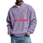 Arizona Wildcats Waffle Knit Quarter-Zip Long Sleeve Shirt