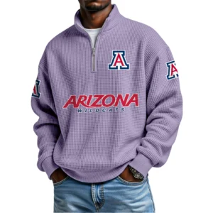 Arizona Wildcats Waffle Knit Quarter-Zip Long Sleeve Shirt