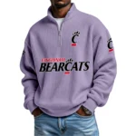 Cincinnati Bearcats Waffle Knit Quarter-Zip Long Sleeve Shirt