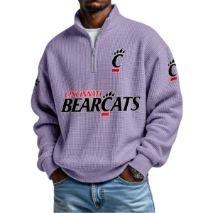 Cincinnati Bearcats Waffle Knit Quarter-Zip Long Sleeve Shirt
