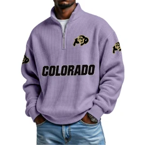 Colorado Buffaloes Waffle Knit Quarter-Zip Long Sleeve Shirt