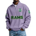 Colorado State Rams Waffle Knit Quarter-Zip Long Sleeve Shirt