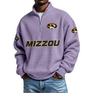 Missouri Tigers Waffle Knit Quarter-Zip Long Sleeve Shirt