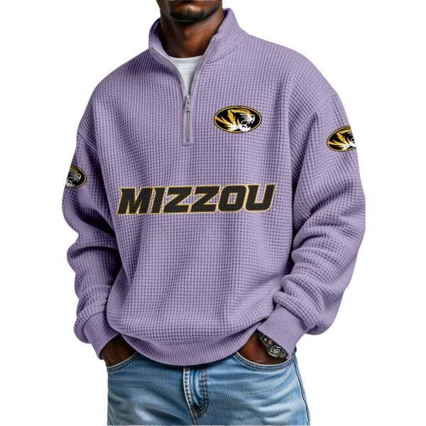 Missouri Tigers Waffle Knit Quarter-Zip Long Sleeve Shirt
