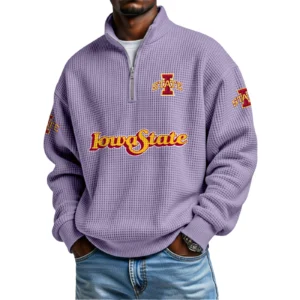 Iowa State Cyclones Waffle Knit Quarter-Zip Long Sleeve Shirt
