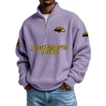 Southern Miss Golden Eagles Waffle Knit Quarter-Zip Long Sleeve Shirt