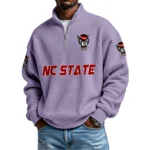 NC State Wolfpack Waffle Knit Quarter-Zip Long Sleeve Shirt