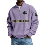 Notre Dame Fighting Irish Waffle Knit Quarter-Zip Long Sleeve Shirt