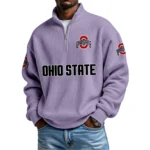 Ohio State Buckeyes Waffle Knit Quarter-Zip Long Sleeve Shirt