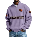Oregon State Beavers Waffle Knit Quarter-Zip Long Sleeve Shirt