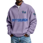 Pittsburgh Panthers Waffle Knit Quarter-Zip Long Sleeve Shirt