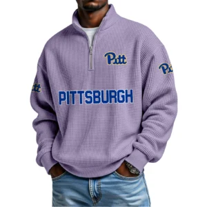 Pittsburgh Panthers Waffle Knit Quarter-Zip Long Sleeve Shirt