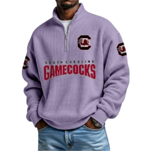 South Carolina Gamecocks Waffle Knit Quarter-Zip Long Sleeve Shirt