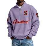 Stanford Cardinal Waffle Knit Quarter-Zip Long Sleeve Shirt