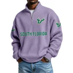 South Florida Bulls Waffle Knit Quarter-Zip Long Sleeve Shirt