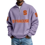 Syracuse Orange Waffle Knit Quarter-Zip Long Sleeve Shirt