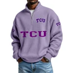 TCU Horned Frogs Waffle Knit Quarter-Zip Long Sleeve Shirt