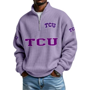 TCU Horned Frogs Waffle Knit Quarter-Zip Long Sleeve Shirt