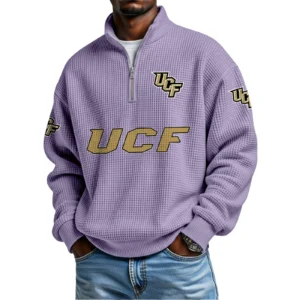 UCF Knights Waffle Knit Quarter-Zip Long Sleeve Shirt