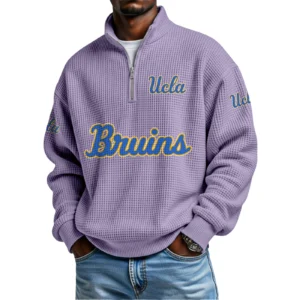UCLA Bruins Waffle Knit Quarter-Zip Long Sleeve Shirt