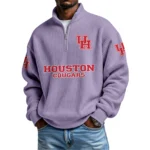 Houston Cougars Waffle Knit Quarter-Zip Long Sleeve Shirt
