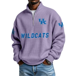 Kentucky Wildcats Waffle Knit Quarter-Zip Long Sleeve Shirt