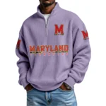 Maryland Terrapins Waffle Knit Quarter-Zip Long Sleeve Shirt