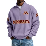 Minnesota Golden Gophers Waffle Knit Quarter-Zip Long Sleeve Shirt