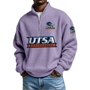 Utsa Roadrunners Waffle Knit Quarter-Zip Long Sleeve Shirt