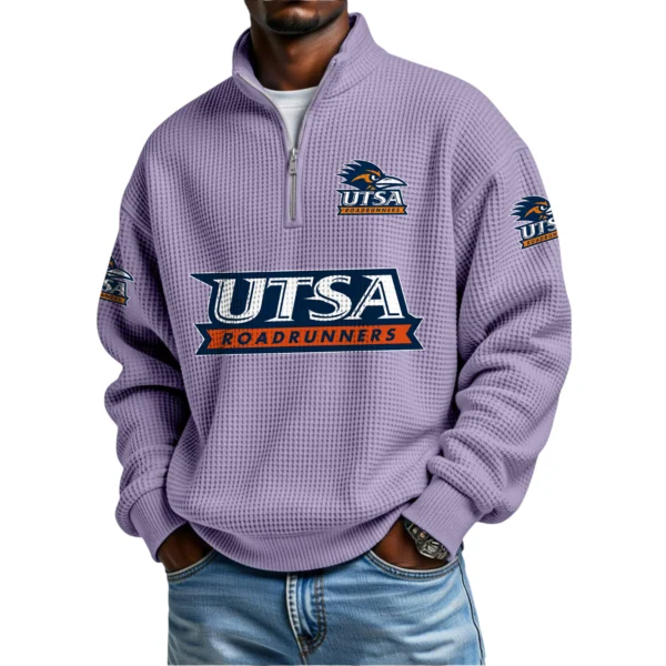 Utsa Roadrunners Waffle Knit Quarter-Zip Long Sleeve Shirt