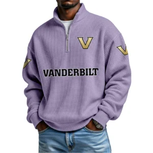 Vanderbilt Commodores Waffle Knit Quarter-Zip Long Sleeve Shirt