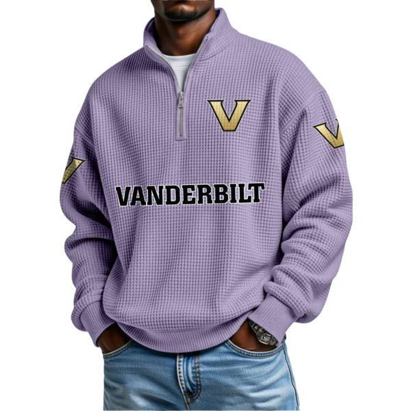 Vanderbilt Commodores Waffle Knit Quarter-Zip Long Sleeve Shirt