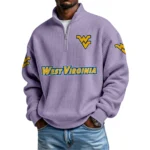 West Virginia Mountaineers Waffle Knit Quarter-Zip Long Sleeve Shirt