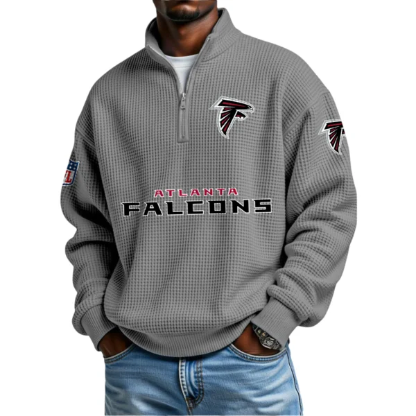 Atlanta Falcons Waffle Knit Quarter-Zip Long Sleeve Shirt