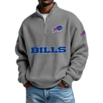 Buffalo Bills Waffle Knit Quarter-Zip Long Sleeve Shirt