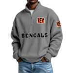 Cincinnati Bengals Waffle Knit Quarter-Zip Long Sleeve Shirt