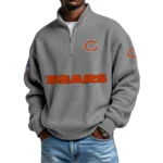 Chicago Bears Waffle Knit Quarter-Zip Long Sleeve Shirt