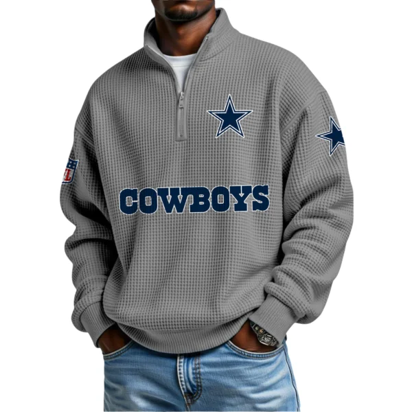Dallas Cowboys Waffle Knit Quarter-Zip Long Sleeve Shirt