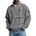 Houston Texans Waffle Knit Quarter-Zip Long Sleeve Shirt