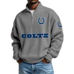 Indianapolis Colts Waffle Knit Quarter-Zip Long Sleeve Shirt