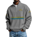 Los Angeles Chargers Waffle Knit Quarter-Zip Long Sleeve Shirt