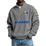 Los Angeles Rams Waffle Knit Quarter-Zip Long Sleeve Shirt