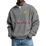 Minnesota Vikings Waffle Knit Quarter-Zip Long Sleeve Shirt