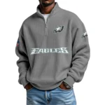 Philadelphia Eagles Waffle Knit Quarter-Zip Long Sleeve Shirt
