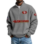 San Francisco 49ers Waffle Knit Quarter-Zip Long Sleeve Shirt