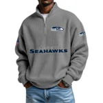 Seattle Seahawks Waffle Knit Quarter-Zip Long Sleeve Shirt