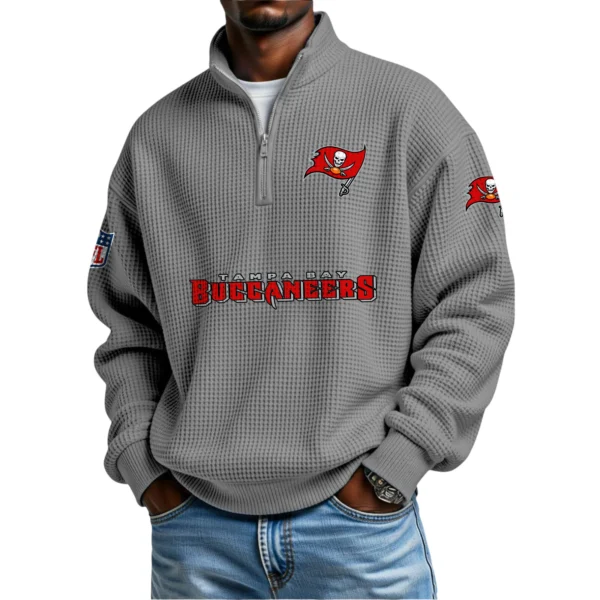 Tampa Bay Buccaneers Waffle Knit Quarter-Zip Long Sleeve Shirt