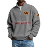 Washington Commanders Waffle Knit Quarter-Zip Long Sleeve Shirt
