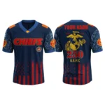 Kansas City Chiefs x US USMC 250th Birthday V-Neck Short Sleeve Jersey 3D Limited 2026 Custom Name